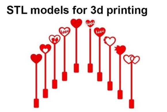 Download Bundle Valentine Stir Sticks STL File - Bundle valentine Collection