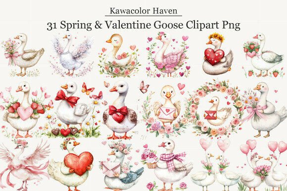 Download Spring &amp; Valentine Goose Clipart Png - Valentine goose clipart Collection